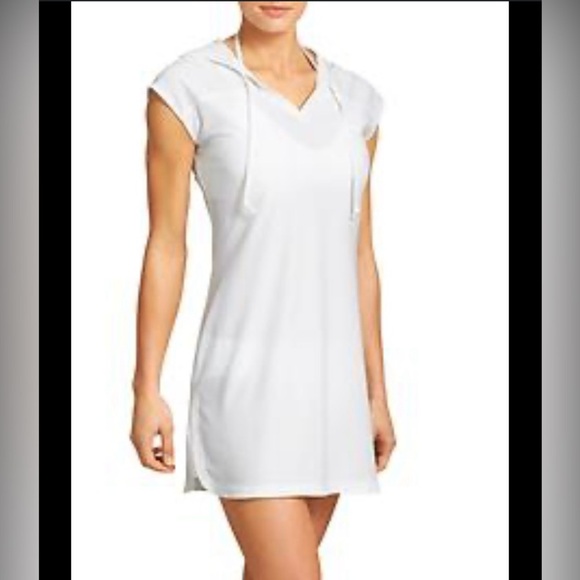 Athleta White Swim Coverup Lightweight V-Neck - Picture 1 of 12
